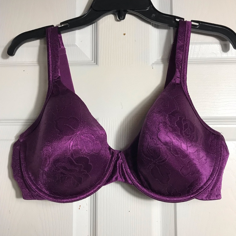 Women's Purple Satin Underwire Bra